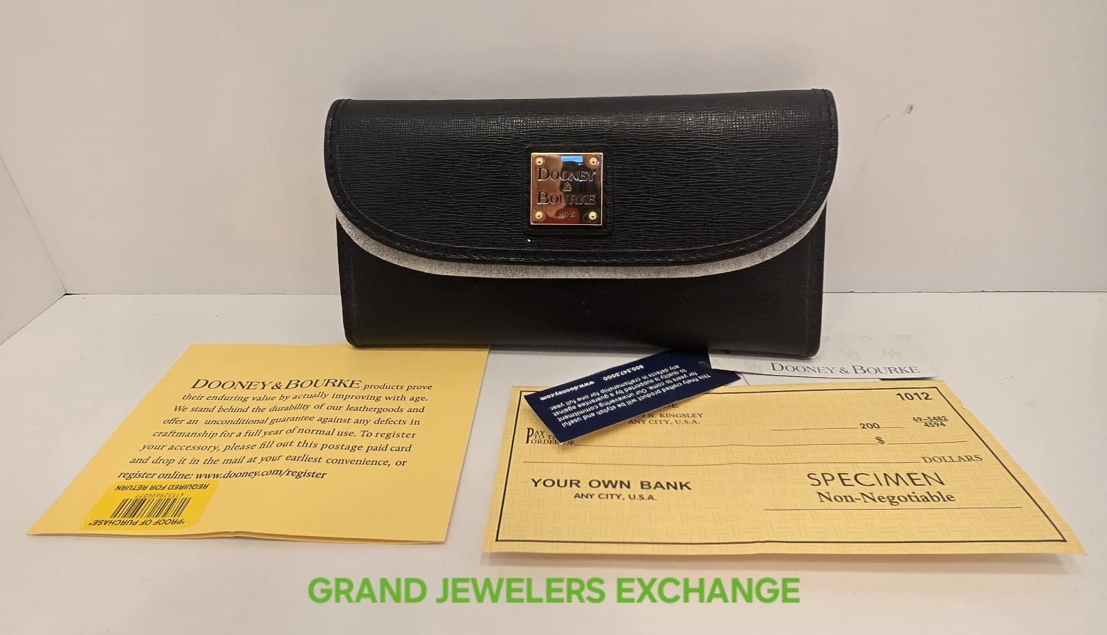 Dooney & Bourke Saffiano Leather Continental Clutch Wallet Black - Image 1