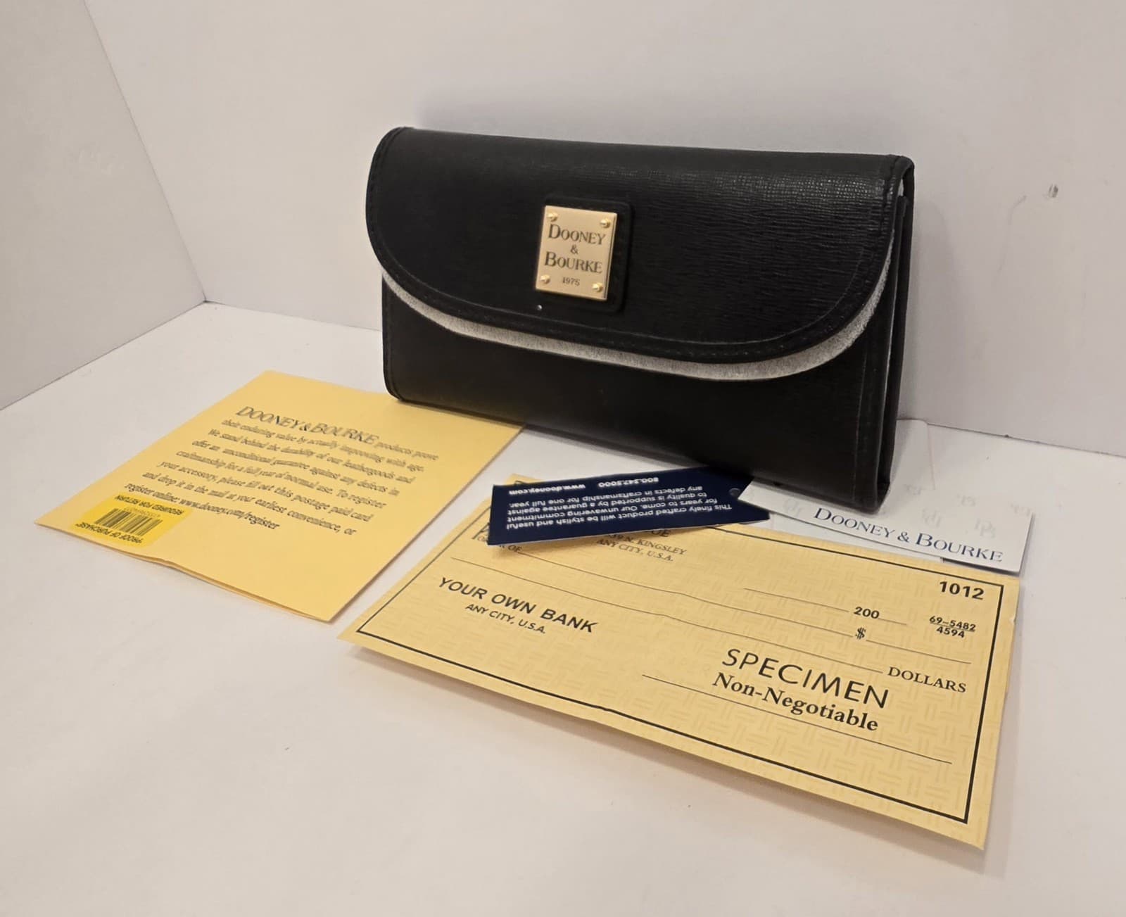 Dooney & Bourke Saffiano Leather Continental Clutch Wallet Black - Thumbnail 11