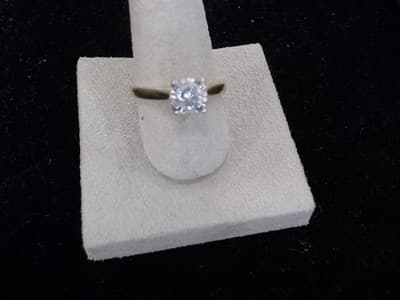 Lady's Diamond Solitaire Ring .50 CT. 10K Yellow Gold 2.5g Size:6.5 (GJE000047) - Thumbnail 2
