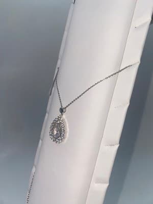 GOLD COAST Synthetic Quartz Stone Necklace 925 Silver 4.8g (I-200) - Thumbnail 4