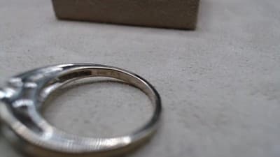 Lady's Diamond Engagement Ring 15 Diamonds .68 Carat T.W. 14K White Gold 3 (8-4) - Thumbnail 6