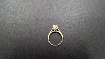 Lady's Diamond Solitaire Ring .50 CT. 10K Yellow Gold 2.5g Size:6.5 (GJE000047) - Thumbnail 4