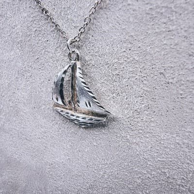 Silver PENDANT NECKLACE 925 Silver 4.11g (GJE003580) - Thumbnail 7