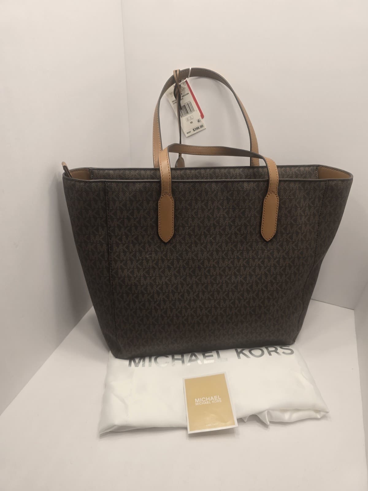 NEW MICHAEL Kors Sinclair Large Studded Logo Tote Brown/Acorn MSRP $398 - Thumbnail 17