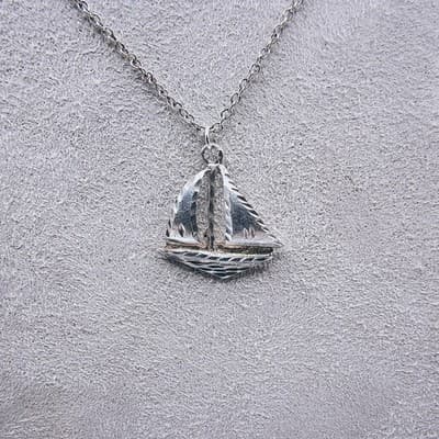 Silver PENDANT NECKLACE 925 Silver 4.11g (GJE003580) - Thumbnail 6