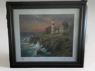 THOMAS KINKADE - HAND-SIGNED! VICTORIAN LIGHT SEASCPAE 47/510 I/P - Thumbnail 12