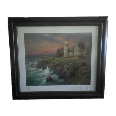 THOMAS KINKADE - HAND-SIGNED! VICTORIAN LIGHT SEASCPAE 47/510 I/P - Thumbnail 2