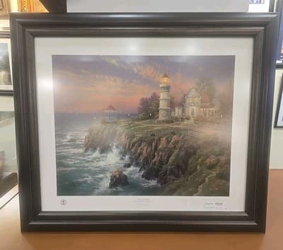 THOMAS KINKADE - HAND-SIGNED! VICTORIAN LIGHT SEASCPAE 47/510 I/P - Thumbnail 3