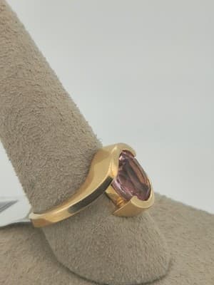 GRAND JEWELERS Pink Tourmaline Lady's Stone Ring 14K Yellow Gold 5.1g (I-346) - Thumbnail 8