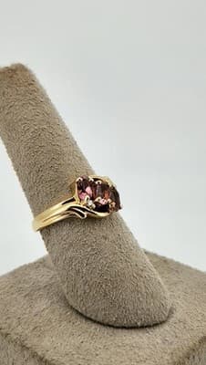 Synthetic Pink Tourmaline Lady's Stone & Diamond Ring 2 Diamonds .10 (GJE003499) - Thumbnail 5