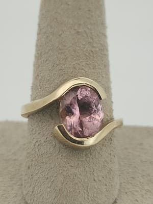 GRAND JEWELERS Pink Tourmaline Lady's Stone Ring 14K Yellow Gold 5.1g (I-346) - Thumbnail 3
