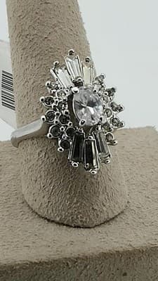 Synthetic Quartz Lady's Stone Ring Silver Stainless 6g (I-173) - Thumbnail 12