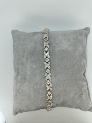 Silver-Diamond Bracelet 25 Diamonds .25 Carat T.W. 925 Silver 13.53g (GJE003727) - Image 1