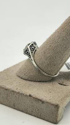 Amethyst Lady's Stone Ring 18K White Gold 2.17g Size:6.5 (GJE000170) - Thumbnail 9