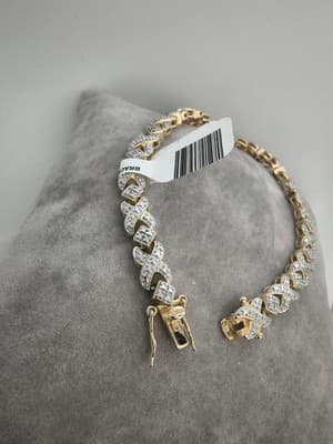 Silver-Diamond Bracelet 25 Diamonds .25 Carat T.W. 925 Silver 13.53g (GJE003727) - Thumbnail 10