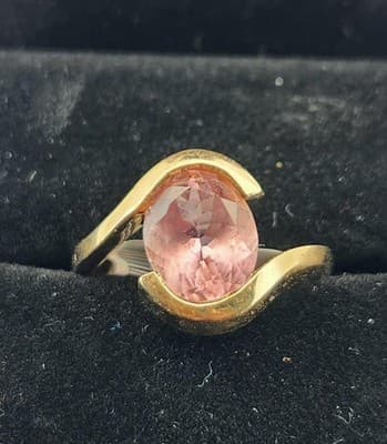 GRAND JEWELERS Pink Tourmaline Lady's Stone Ring 14K Yellow Gold 5.1g (I-346) - Thumbnail 11