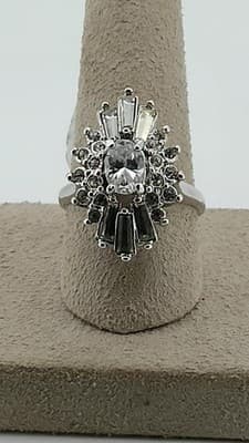 Synthetic Quartz Lady's Stone Ring Silver Stainless 6g (I-173) - Thumbnail 11