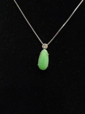 Synthetic Jade Stone Necklace 925 Silver 3.14g (GJE003729) - Thumbnail 6