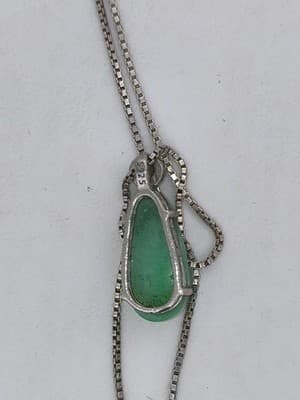 Synthetic Jade Stone Necklace 925 Silver 3.14g (GJE003729) - Thumbnail 11