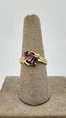 Synthetic Pink Tourmaline Lady's Stone & Diamond Ring 2 Diamonds .10 (GJE003499) - Thumbnail 10