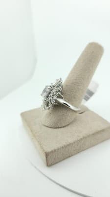 Synthetic Quartz Lady's Stone Ring Silver Stainless 6g (I-173) - Thumbnail 5