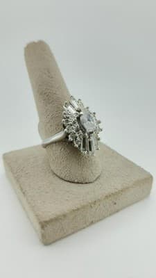 Synthetic Quartz Lady's Stone Ring Silver Stainless 6g (I-173) - Thumbnail 9
