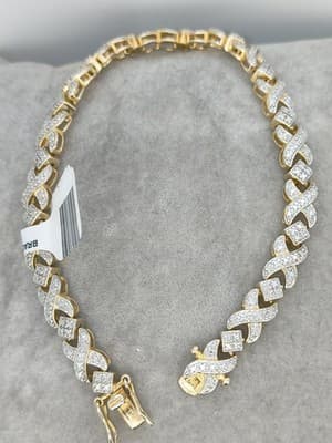 Silver-Diamond Bracelet 25 Diamonds .25 Carat T.W. 925 Silver 13.53g (GJE003727) - Thumbnail 6
