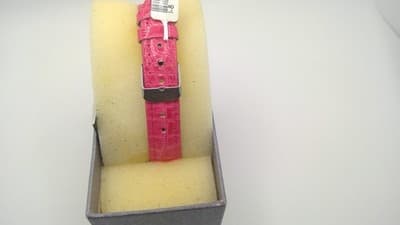 CLOCK JEWELRY STRADA CRYSTAL; QUARTZ AUSTRIAN CRYSTAL W/ PINK STRAP (I-8) - Thumbnail 2