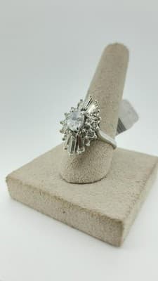 Synthetic Quartz Lady's Stone Ring Silver Stainless 6g (I-173) - Thumbnail 8