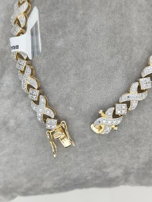 Silver-Diamond Bracelet 25 Diamonds .25 Carat T.W. 925 Silver 13.53g (GJE003727) - Thumbnail 4