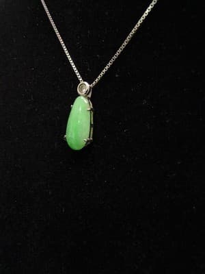 Synthetic Jade Stone Necklace 925 Silver 3.14g (GJE003729) - Thumbnail 7