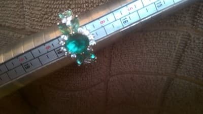 Teal Stone Lady's Silver & Stone Ring 925 Silver 4g Size:7 (GJE000114) - Thumbnail 2