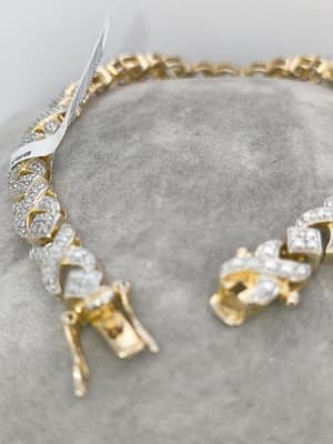 Silver-Diamond Bracelet 25 Diamonds .25 Carat T.W. 925 Silver 13.53g (GJE003727) - Thumbnail 7