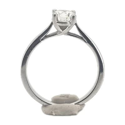 Round Solitaire Diamond Platinum Cathedral Engagement Ring, .70 CT, 5.08G. VS2 - Thumbnail 13