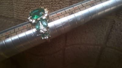 Teal Stone Lady's Silver & Stone Ring 925 Silver 4g Size:7 (GJE000114) - Thumbnail 3