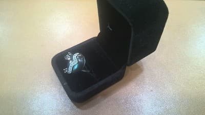 Black Stone Unisex Silver & Stone Ring 925 Silver 7.09g Size:6.5 (GJE003576) - Thumbnail 2