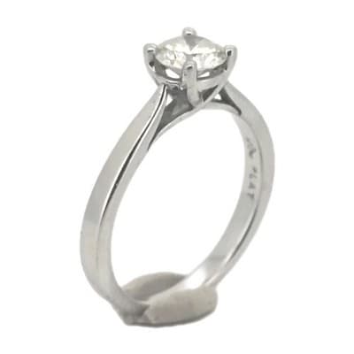 Round Solitaire Diamond Platinum Cathedral Engagement Ring, .70 CT, 5.08G. VS2 - Thumbnail 7