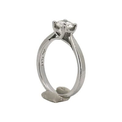 Round Solitaire Diamond Platinum Cathedral Engagement Ring, .70 CT, 5.08G. VS2 - Thumbnail 5