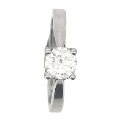 Round Solitaire Diamond Platinum Cathedral Engagement Ring, .70 CT, 5.08G. VS2 - Thumbnail 16