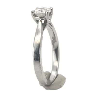Round Solitaire Diamond Platinum Cathedral Engagement Ring, .70 CT, 5.08G. VS2 - Thumbnail 10