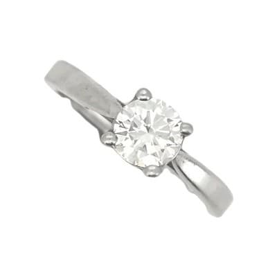 Round Solitaire Diamond Platinum Cathedral Engagement Ring, .70 CT, 5.08G. VS2 - Thumbnail 15