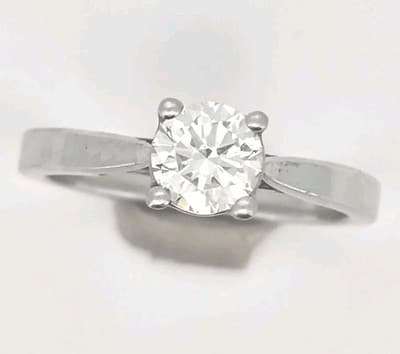 Round Solitaire Diamond Platinum Cathedral Engagement Ring, .70 CT, 5.08G. VS2 - Thumbnail 14