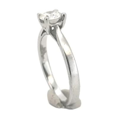Round Solitaire Diamond Platinum Cathedral Engagement Ring, .70 CT, 5.08G. VS2 - Thumbnail 9