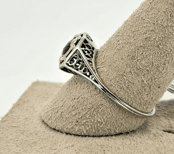 Amethyst Lady's Stone Ring 18K White Gold 2.17g Size:6.5 (GJE000170) - Thumbnail 10