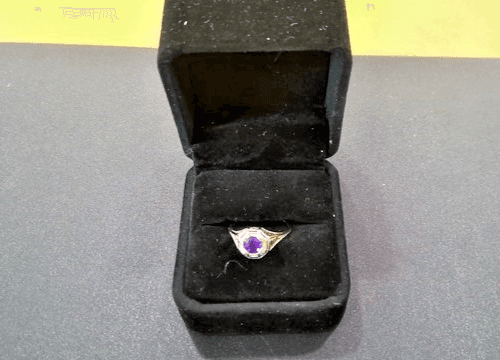 Amethyst Lady's Stone Ring 18K White Gold 2.17g Size:6.5 (GJE000170) - Thumbnail 3