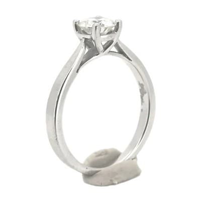 Round Solitaire Diamond Platinum Cathedral Engagement Ring, .70 CT, 5.08G. VS2 - Thumbnail 11