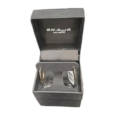 NEW Macy's Oval Hoop Earrings 10K Yellow Gold Grand Jewelers Exchange -GJE000835 - Thumbnail 5