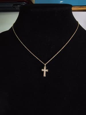 Moonstone Stone Necklace 10K Yellow Gold 3.79g (GJE003728) - Image 1