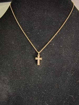 Moonstone Stone Necklace 10K Yellow Gold 3.79g (GJE003728) - Thumbnail 2