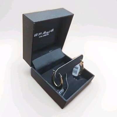 NEW Macy's Oval Hoop Earrings 10K Yellow Gold Grand Jewelers Exchange -GJE000835 - Thumbnail 4